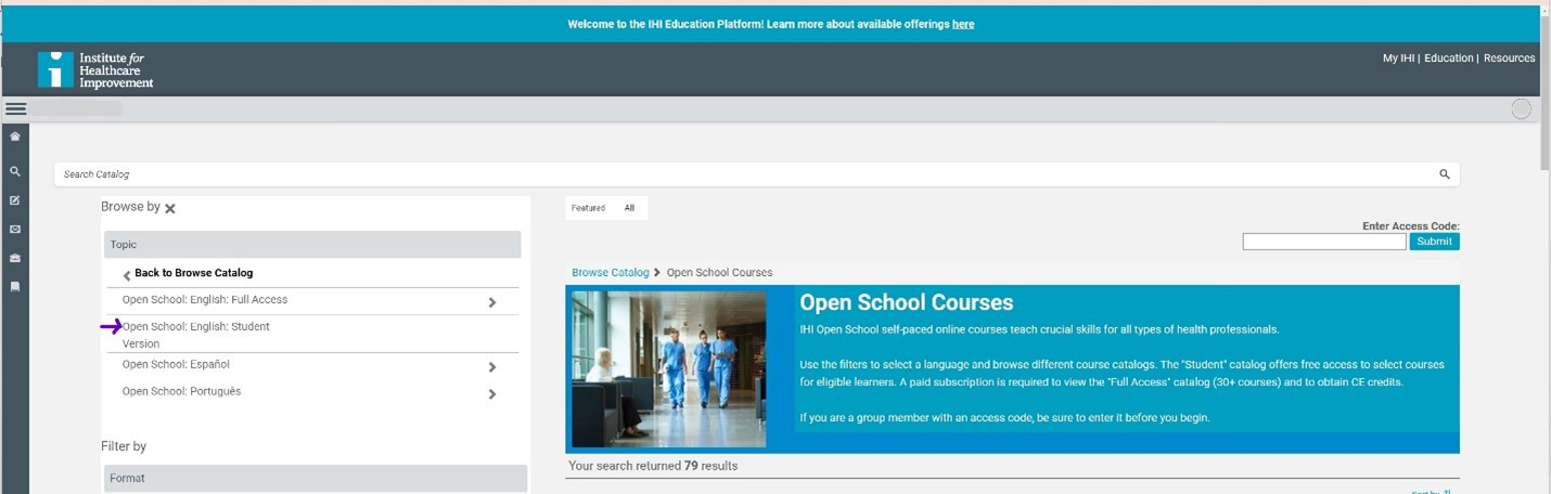 IHI Open School Free Access screenshot