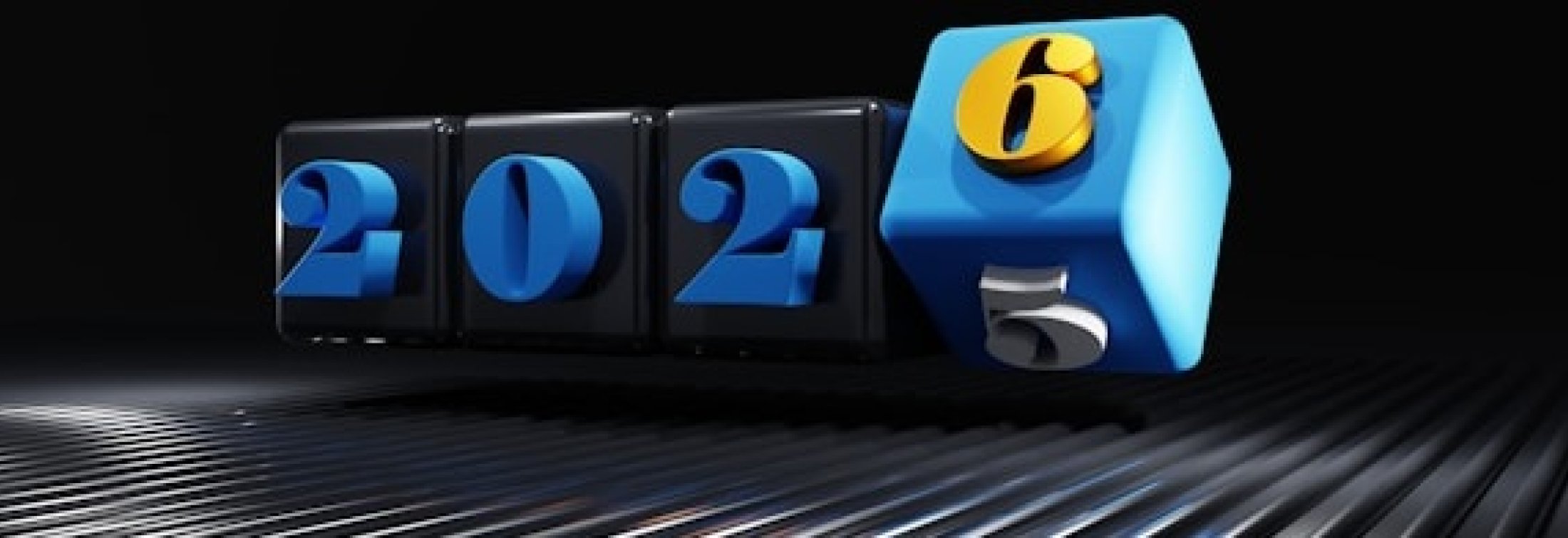 3D numbers 2026 on black background