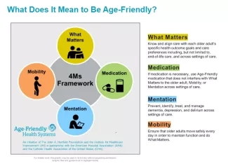 Age-Friendly Health Systems 4Ms Framework Age-Friendly Health Systems 4Ms Framework