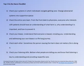 Top 5 Do No Harm Checklist